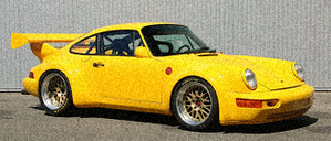 This is a photo of a RUF CTX Turbo Porsche, while it is not the actual photo of the car entered, It is an accurate photo of what the car looked like.