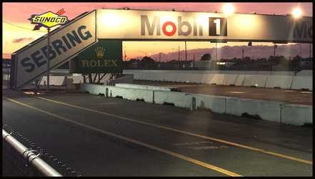 This is a photo of the finishline and bridge at Sebring motor speedway.